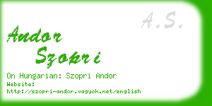 andor szopri business card